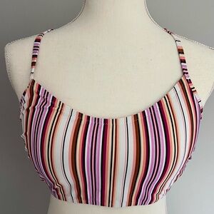 Shade & Shore Striped Multicolor Underwire Bikini Top- 34D